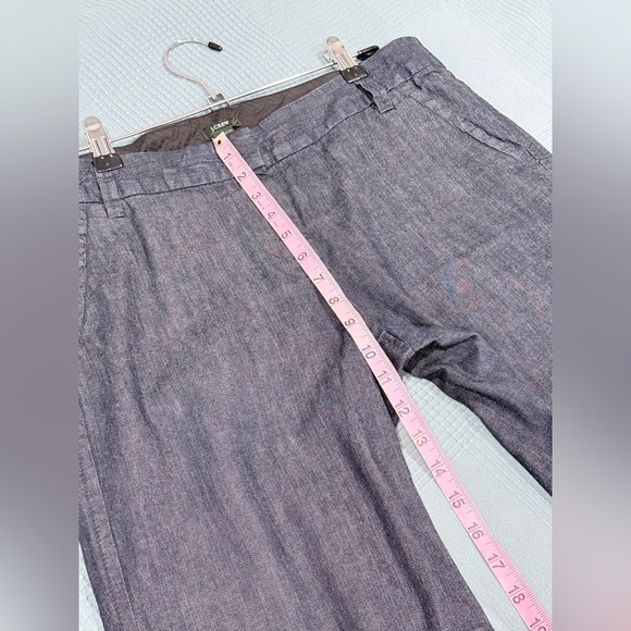 J.Crew Favorite Fit Wide Leg Chambray Trouser Pants Blue Size 8 Work Career - Picture 10 of 15